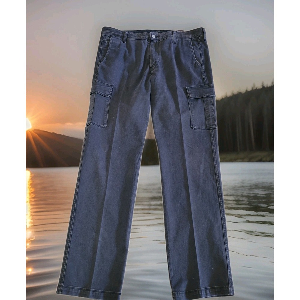 7 For All Mankind Carsen Cargo Pants Mens 36 Blue-Black Straight Utility (37x35)
